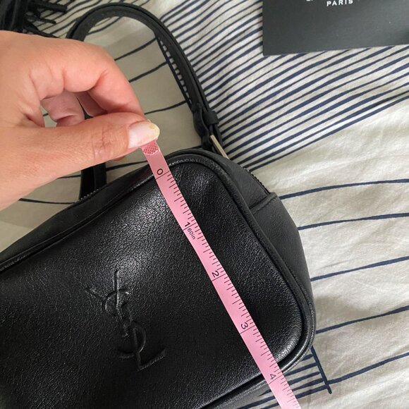 YSL Saint Laurent Black Calfskin Leather Lou Mini Belt Bag Crossbody - Picture 14 of 15